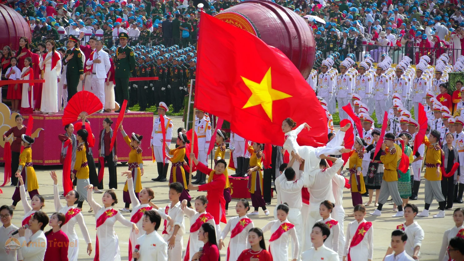 A military parade commemorating the 80th anniversary of Vietnam's National Day.