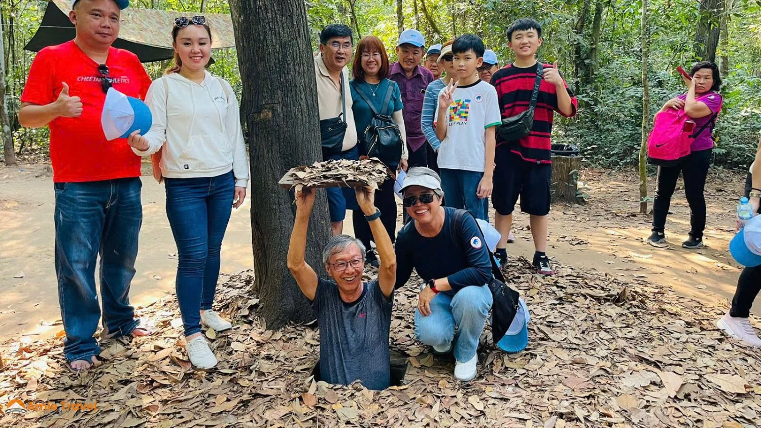 Cu Chi Tunnels day trip from Ho Chi Minh City dry season tunnel entrance