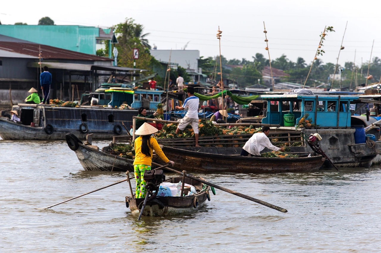 Mekong Delta boat trip in floating market area